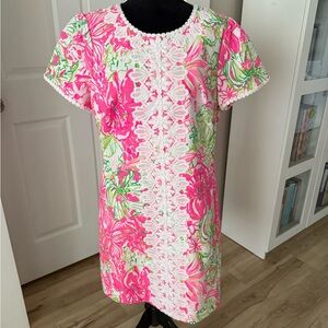 Lilly Pulitzer Pink and Green Shift Floral Dress